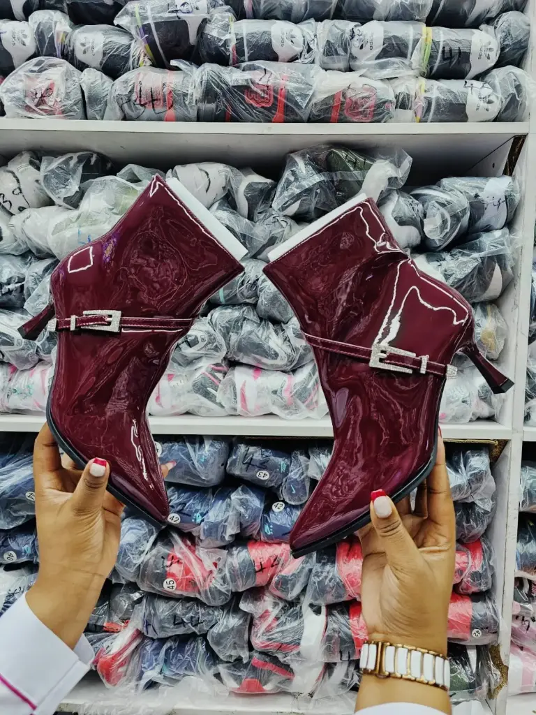 Maroon Patent Leather Boots